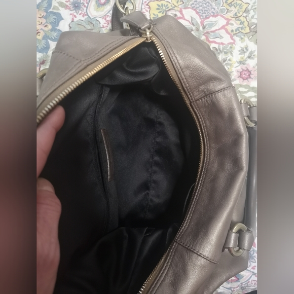 Coach Ashley Convertible Leather Satchel Handbag Shoulder Bag Pewter Metallic - Picture 11 of 15